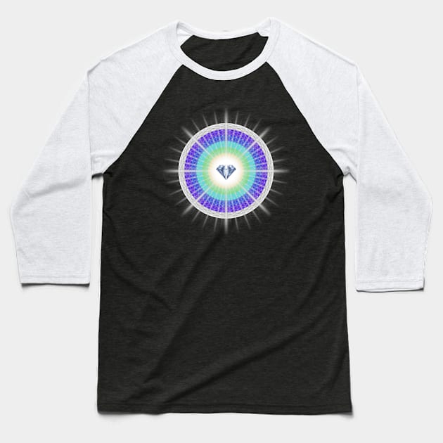 Rainbow Diamond Light - 4 On the Back of Baseball T-Shirt by ShineYourLight
